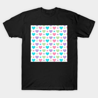 Pixel Heart Pattern - Pastel Color T-Shirt